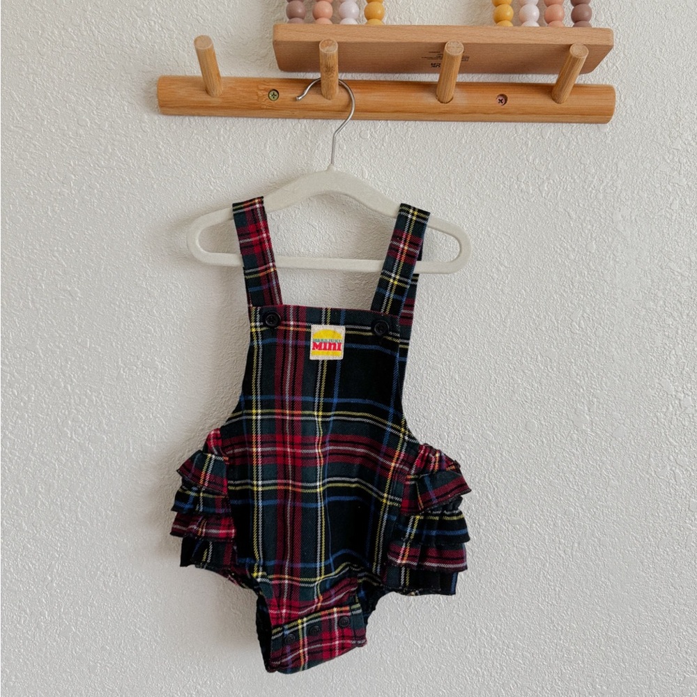 Plaid Ruffle Baby Romper